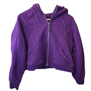 Lululemon Scuba Oversized Full Zip Hoodie M/L Wisteria Purple Cropped